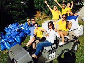 A Group in Yellow Shirts on a Golf Cart, Vehicle Wraps in Vancouver